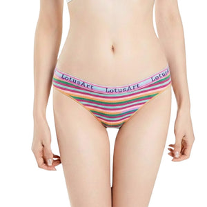 Women's Low Waist Cotton Striped Pattern Underwear